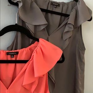 TWO Gianetta Flounce collard sleeveless tops